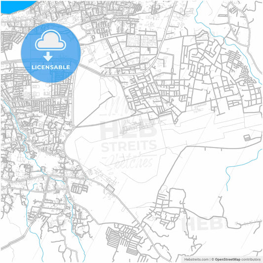 Kupang, East Nusa Tenggara, Indonesia, city map with high resolution roads.