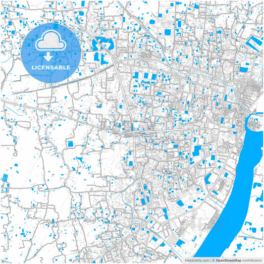 Barisal, Barisal, Bangladesh, city map with high resolution roads.