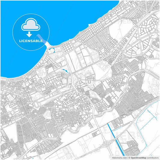 Alexandria, Egypt, city map with high resolution roads.