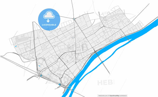 Courbevoie, Hauts-de-Seine, France, high resolution vector map - Instant download PDF and JPG