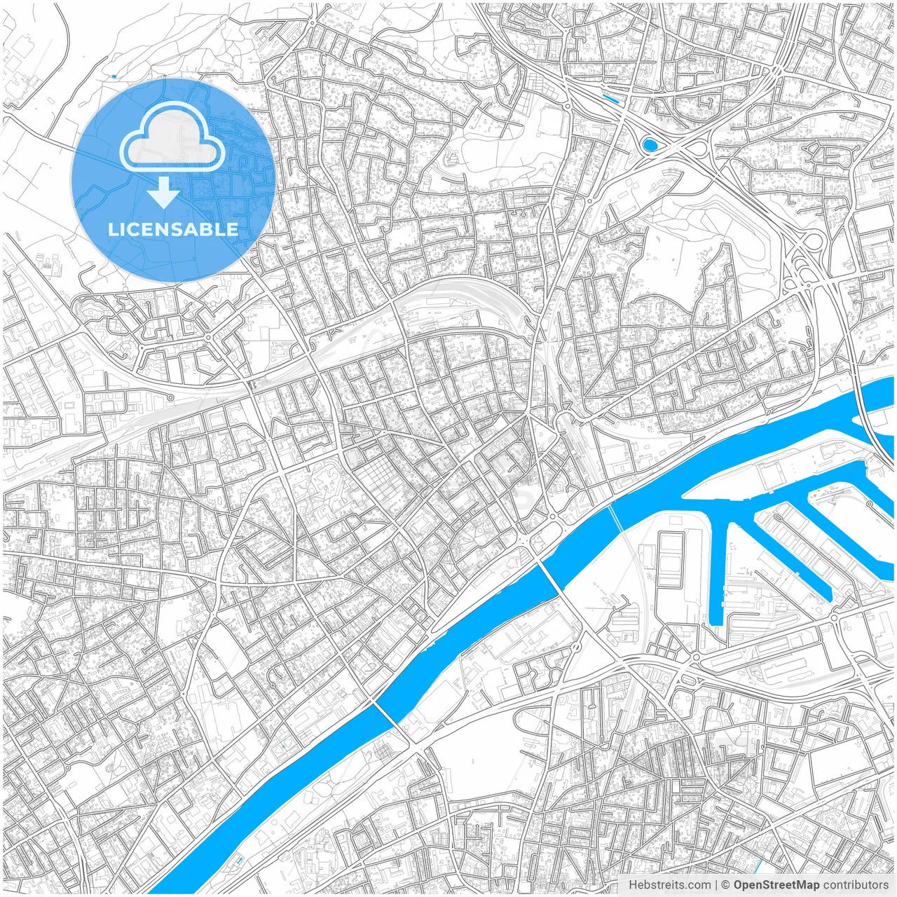 Argenteuil, Val-d Oise, France, city map with high resolution roads.