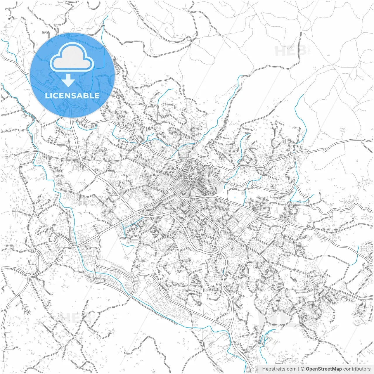 Draguignan, Var, France, city map with high resolution roads.