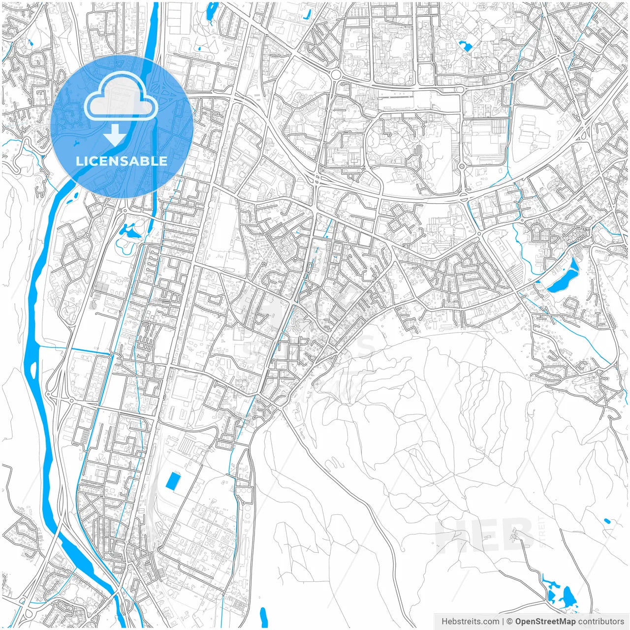 Échirolles, Isère, France, city map with high resolution roads.