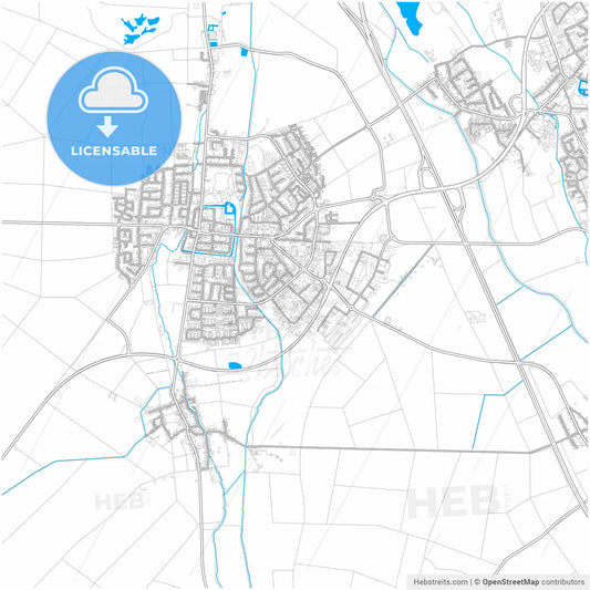 Erftstadt, North Rhine-Westphalia, Germany, city map with high resolution roads.