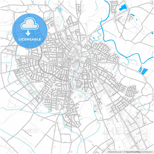 Emsdetten, North Rhine-Westphalia, Germany, city map with high resolution roads.