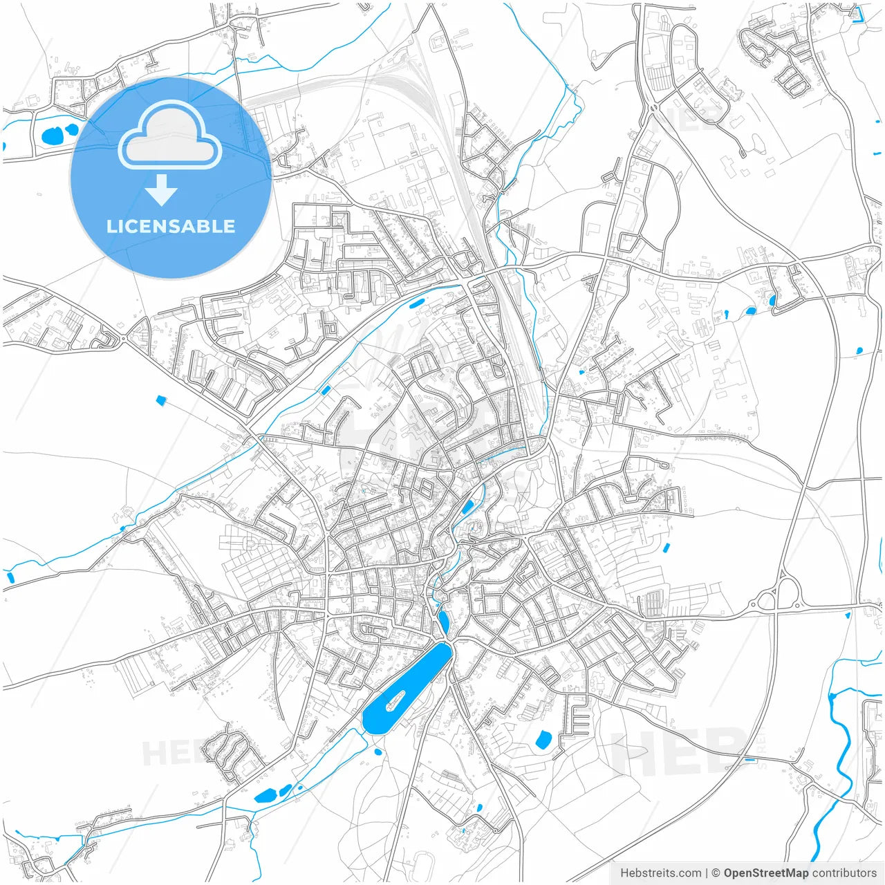 Altenburg, Thuringia, Germany, city map with high resolution roads.