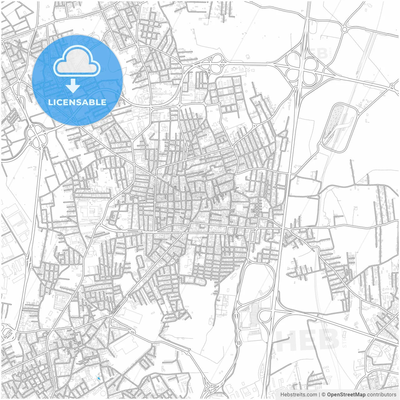 Afragola, Campania, Italy, city map with high resolution roads.