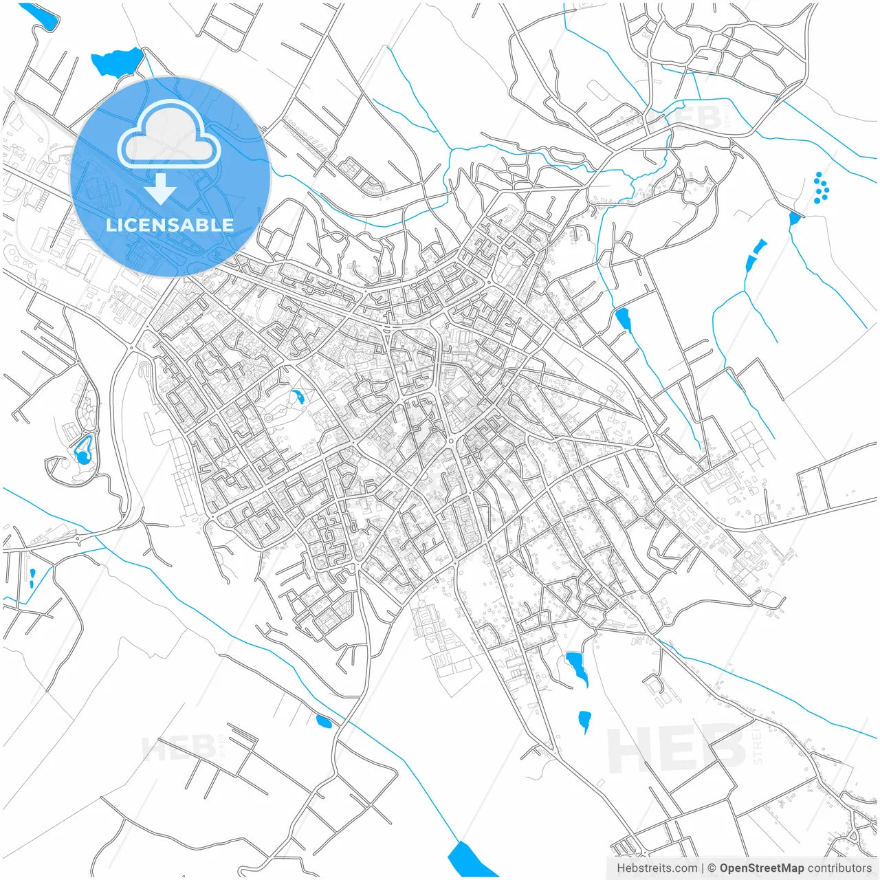 Botoșani, Botoșani, Romania, city map with high resolution roads.