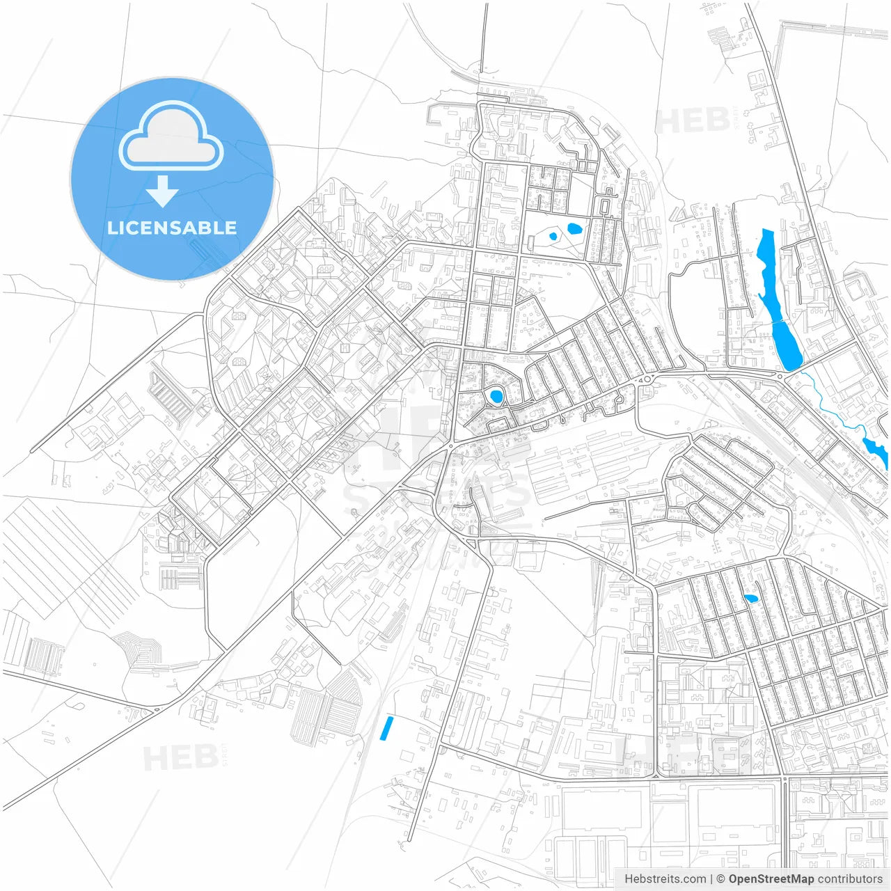 Dimitrovgrad, Ulyanovsk Oblast, Russia, city map with high resolution roads.