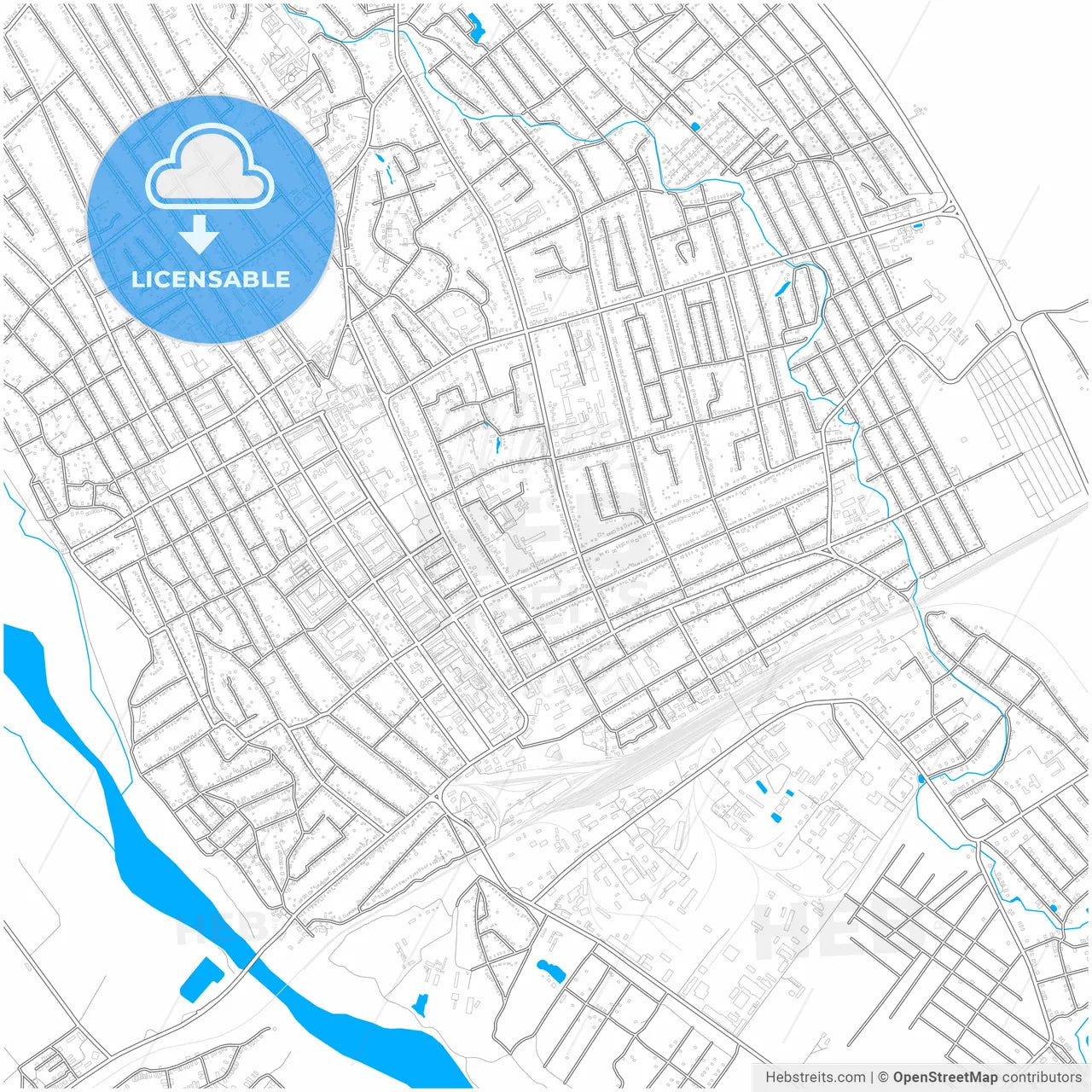 Belorechensk, Krasnodar Krai, Russia, city map with high resolution roads.