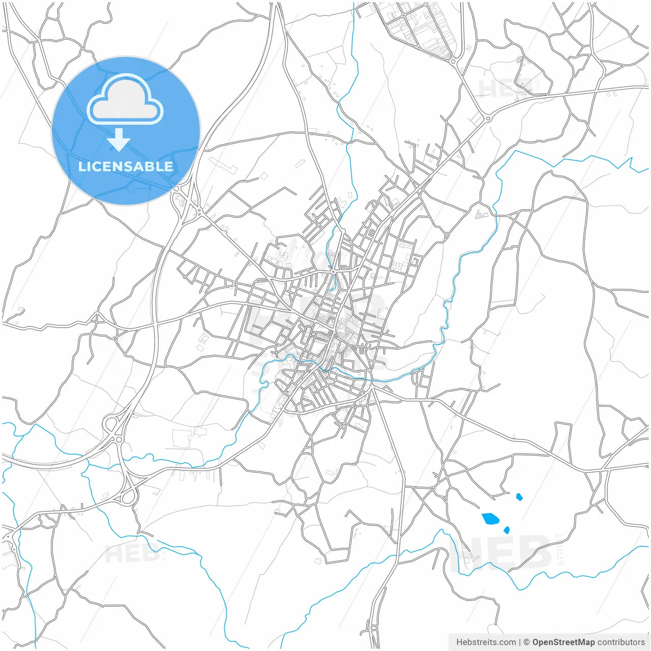 Carballo, A Coruña, Spain, city map with high resolution roads.