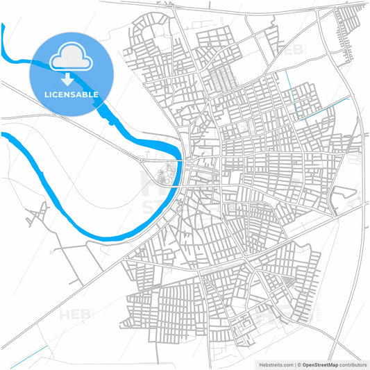 Ceyhan, Adana, Turkey, city map with high resolution roads.
