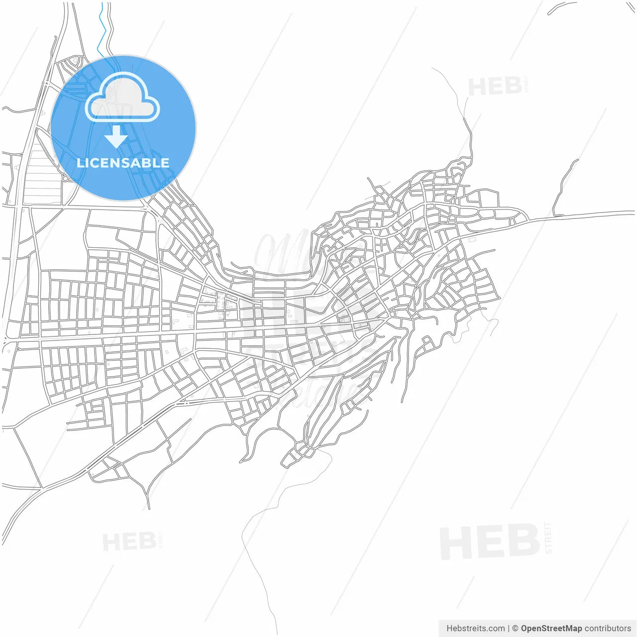 Bucak, Burdur, Turkey, city map with high resolution roads.