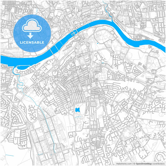 Gateshead, North East England, England, city map with high resolution roads.