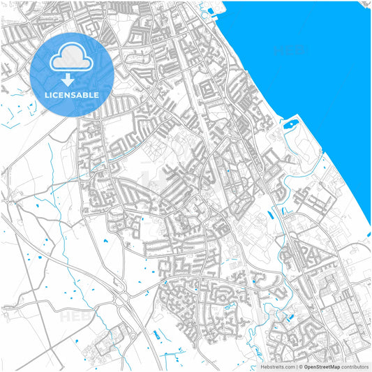 Bebington, North West England, England, city map with high resolution roads.