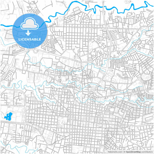 Cinco Esquinas, San José, Costa Rica, city map with high resolution roads.