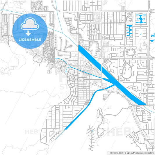 Cathedral City, California, United States, city map with high resolution roads.