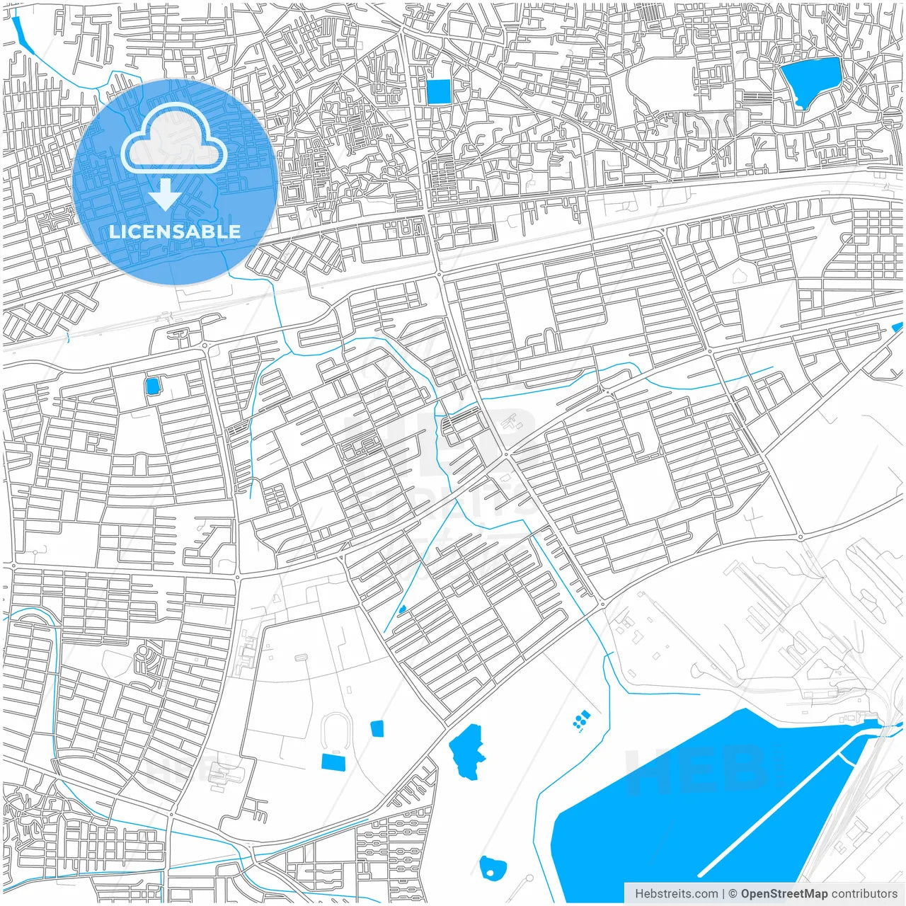 Bhilai, Chhattisgarh, India, city map with high resolution roads.