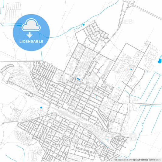 Asipovichy, Rajon, Belarus, city map with high resolution roads.