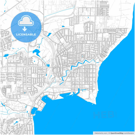 Fredericia Municipality, Denmark, city map with high resolution roads.