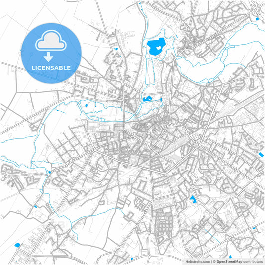 Châteauroux, Indre, France, city map with high resolution roads.