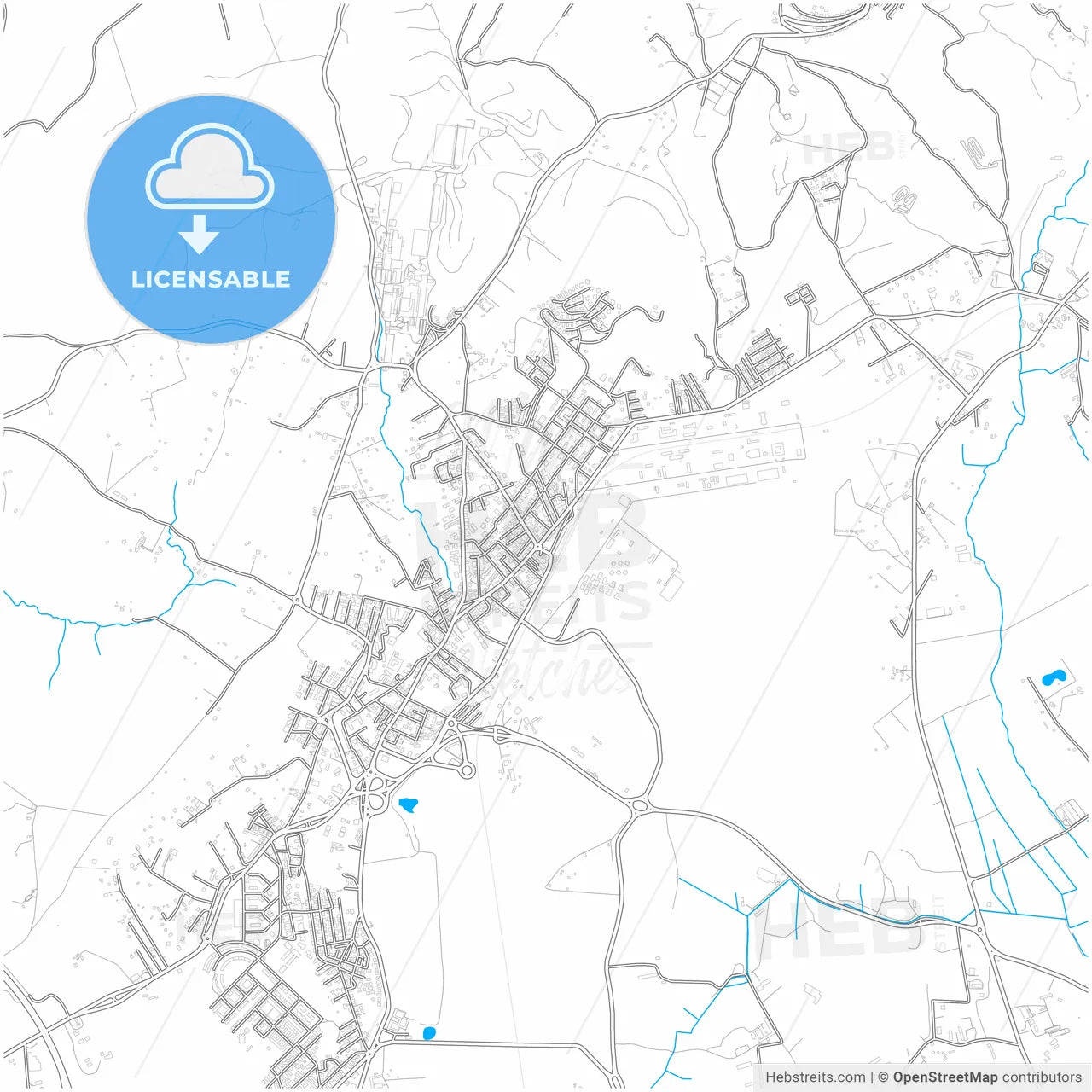 Guidonia Montecelio, Lazio, Italy, city map with high resolution roads.