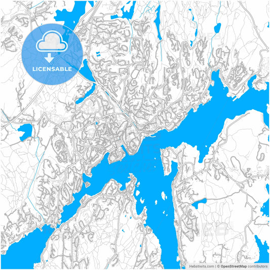 Arendal, Aust-Agder, Norway, city map with high resolution roads.