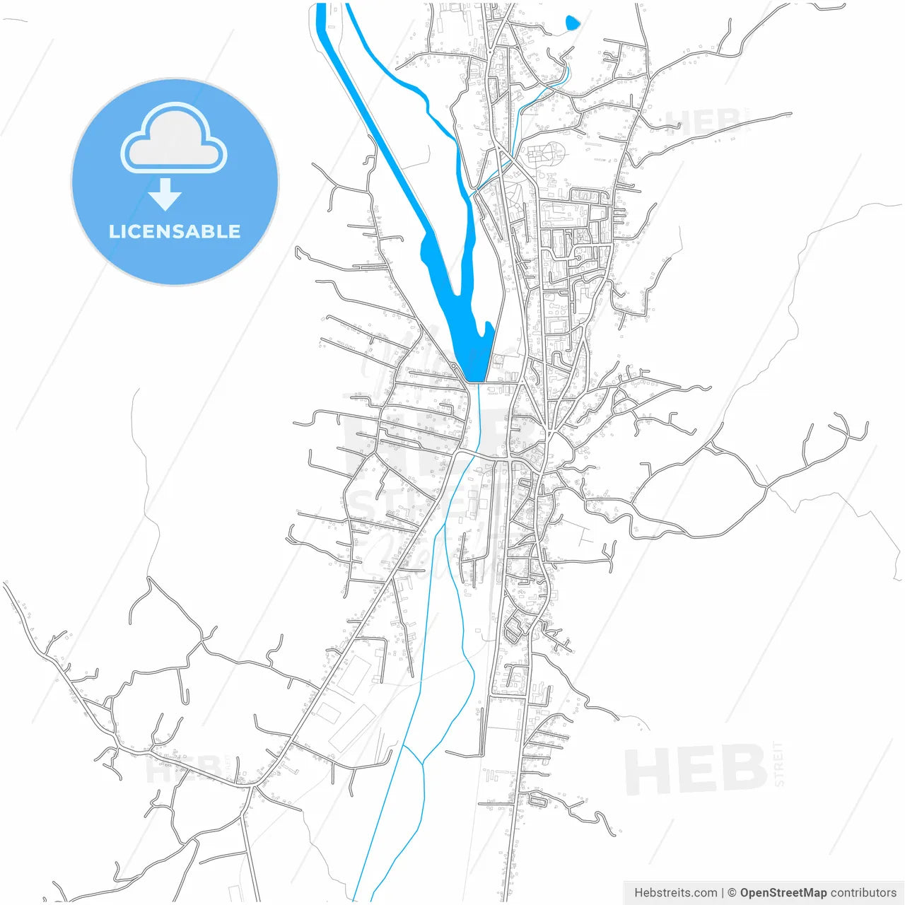 Curtea de Argeș, Argeș, Romania, city map with high resolution roads.