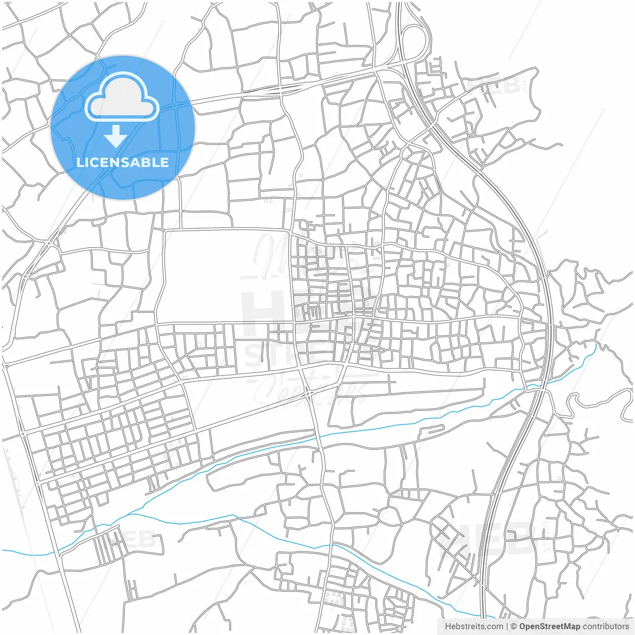 Dörtyol, Hatay, Turkey, city map with high resolution roads.