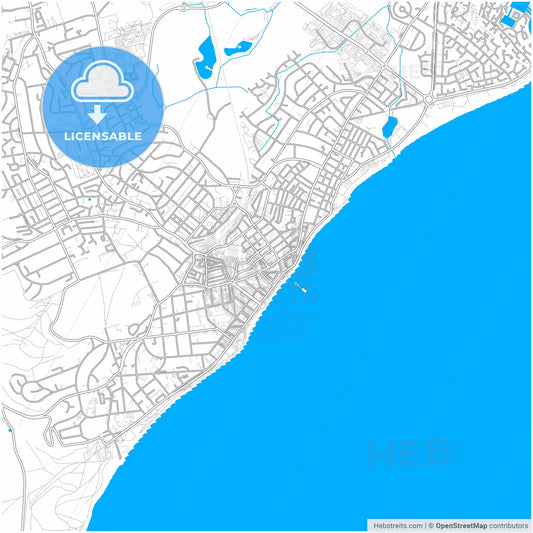 Eastbourne, South East England, England, city map with high resolution roads.