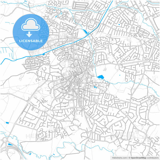 Altrincham, North West England, England, city map with high resolution roads.