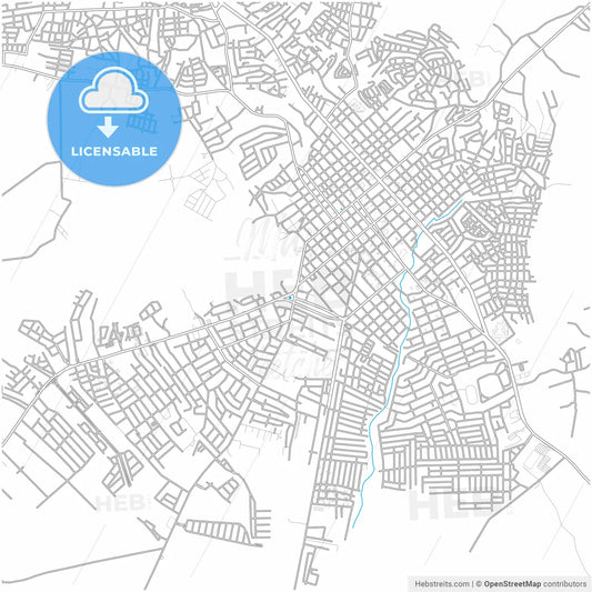 San Francisco de Macorís, Duarte, Dominican Republic, city map with high resolution roads.