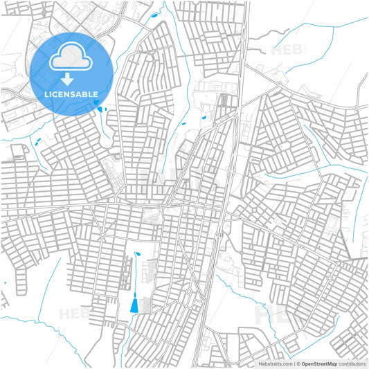 Aparecida de Goiania, Brazil, city map with high resolution roads.