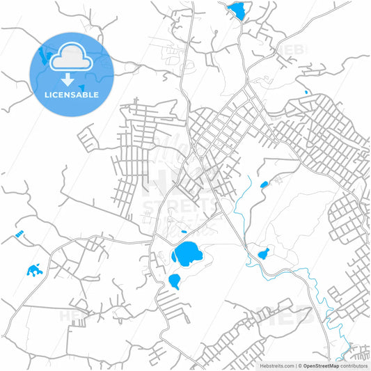 Almirante Tamandare, Brazil, city map with high resolution roads.