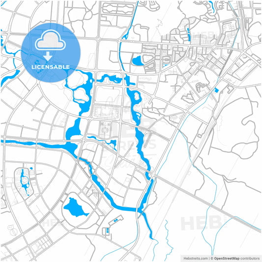 Guilin, Guangxi, China, city map with high resolution roads.