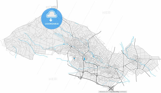 Bad Homburg vor der Hohe, Hesse, Germany, high resolution vector map - Instant download PDF and JPG