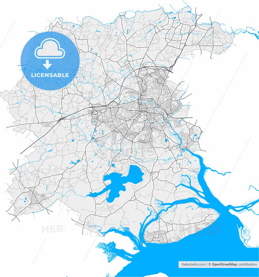 Colchester, East of England, England, high resolution vector map - Instant download PDF and JPG