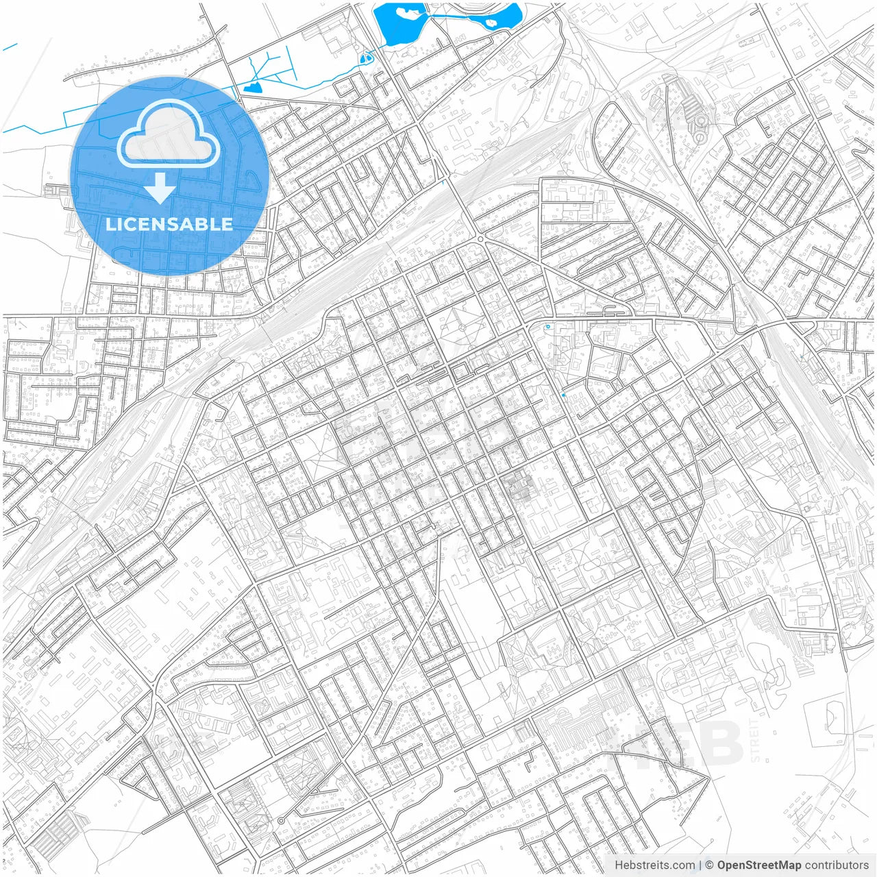 Baranavichy, Voblasć, Belarus, city map with high resolution roads.