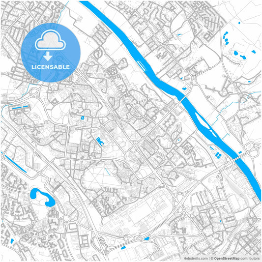 Évry, Essonne, France, city map with high resolution roads.