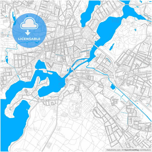 Potsdam, Brandenburg, Germany, city map with high resolution roads.