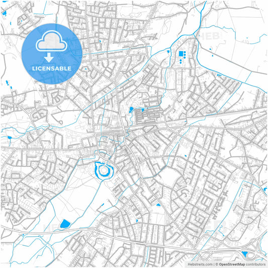 Delmenhorst, Lower Saxony, Germany, city map with high resolution roads.