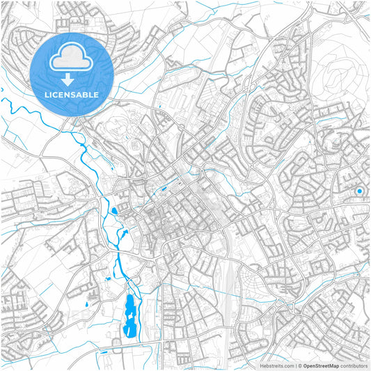 Fulda, Hesse, Germany, city map with high resolution roads.
