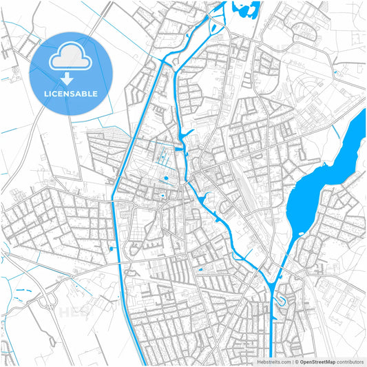 Oranienburg, Brandenburg, Germany, city map with high resolution roads.