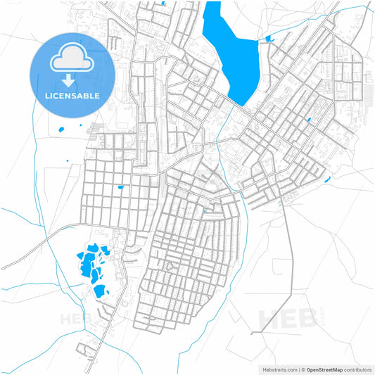 Gus-Khrustalny, Vladimir Oblast, Russia, city map with high resolution roads.