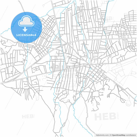 Doğubayazıt, Ağrı, Turkey, city map with high resolution roads.