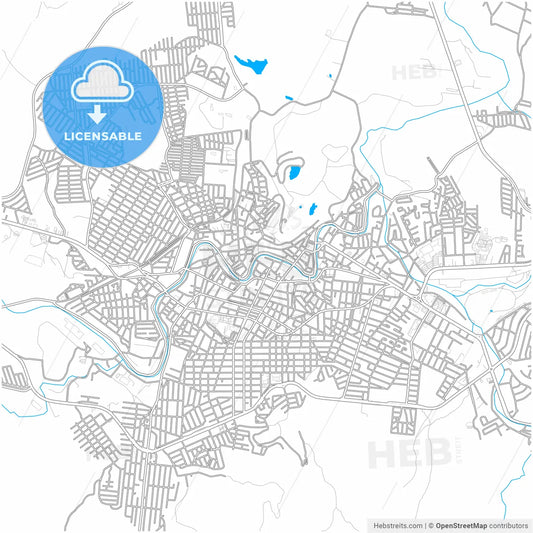 Hidalgo del Parral, Chihuahua, Mexico, city map with high resolution roads.