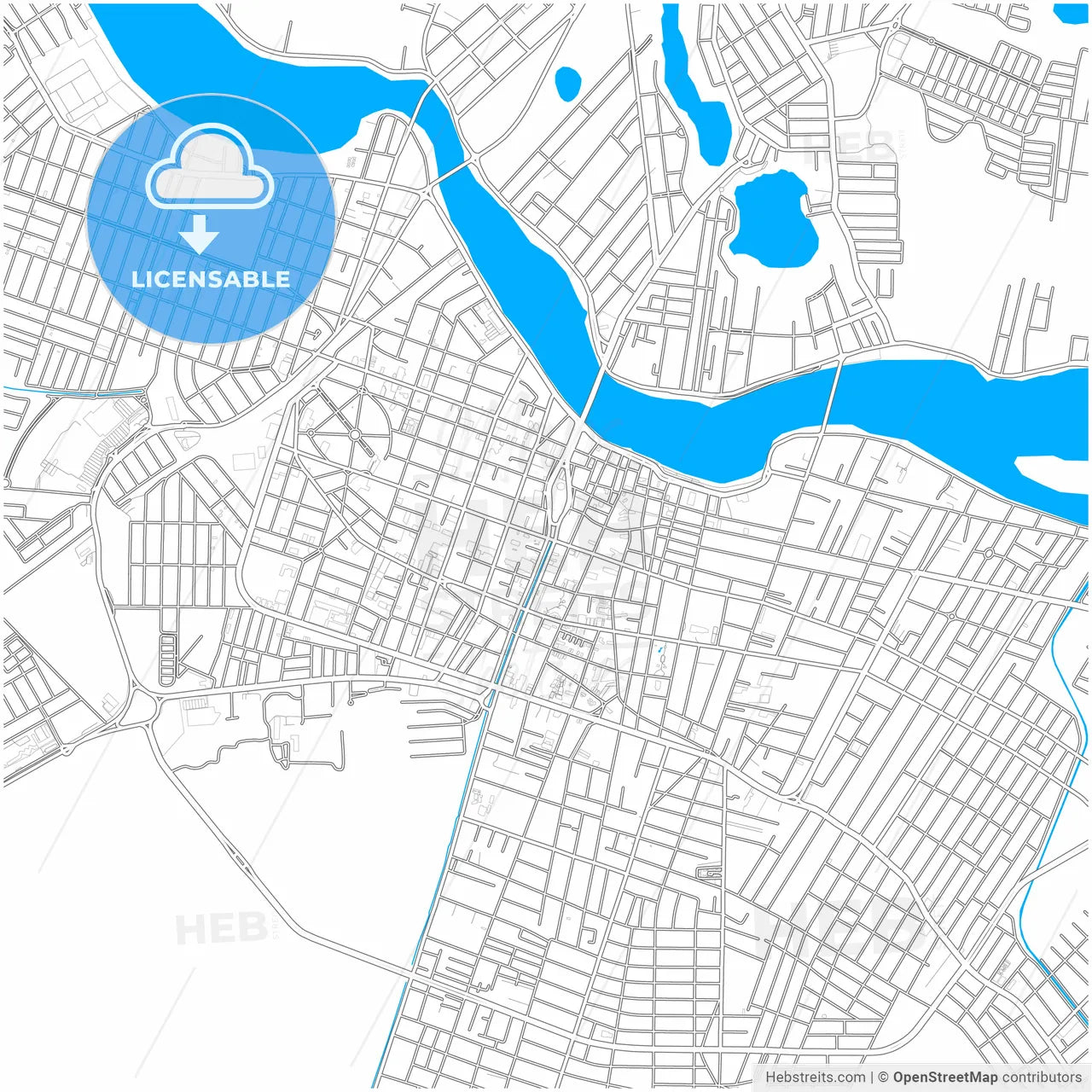 Campos dos Goytacazes, Brazil, city map with high resolution roads.
