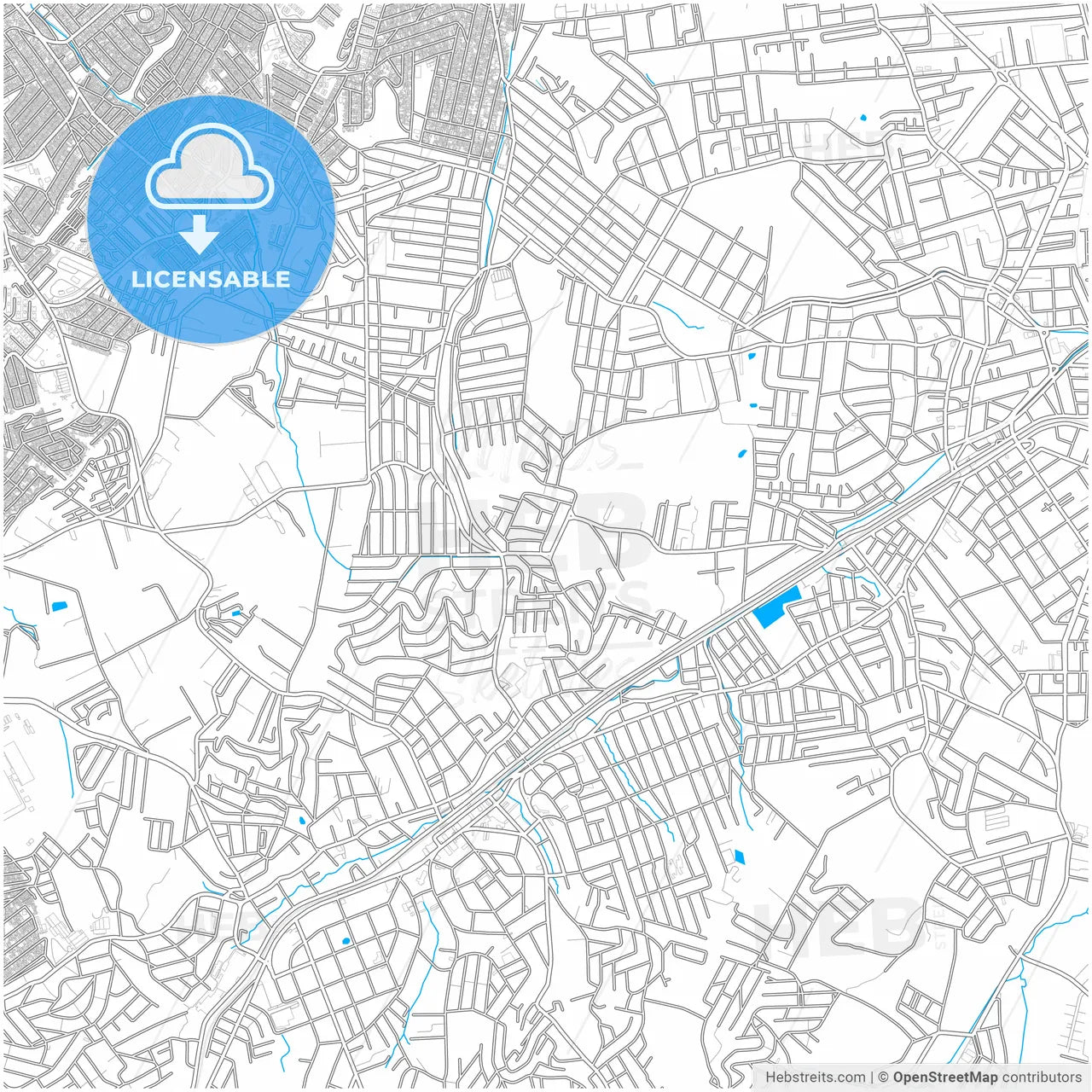 Ferraz de Vasconcelos, Brazil, city map with high resolution roads.