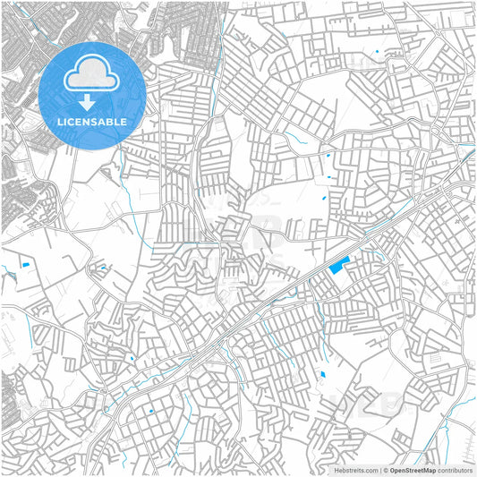 Ferraz de Vasconcelos, Brazil, city map with high resolution roads.