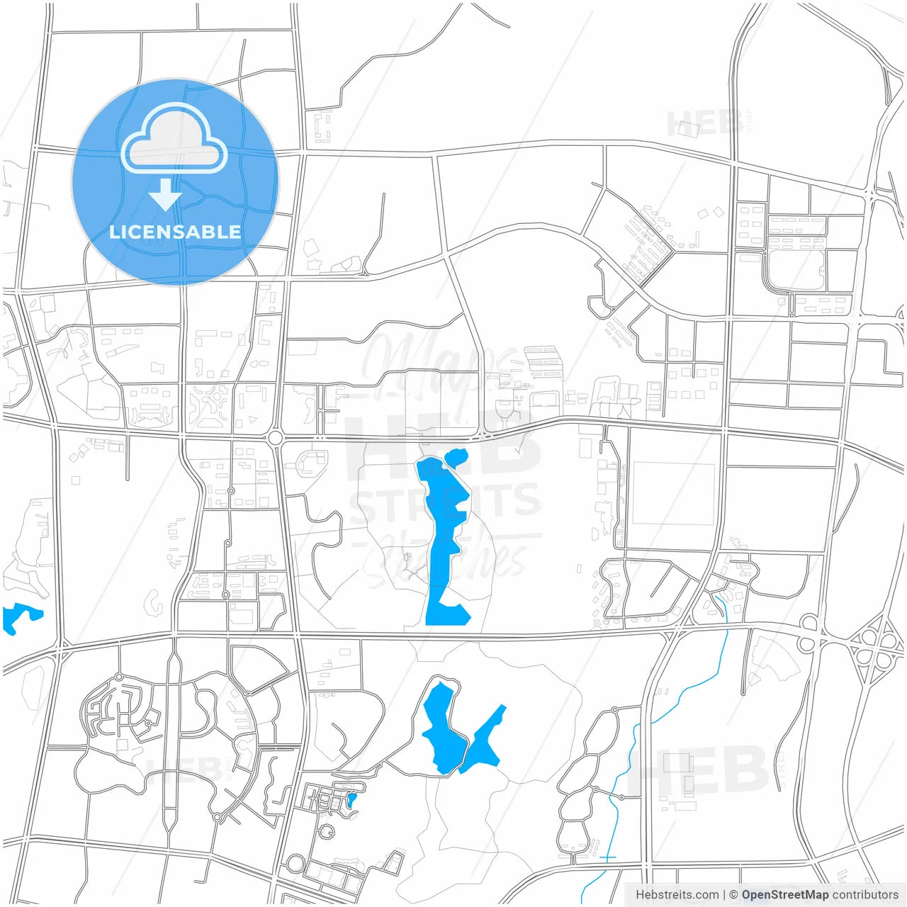Guiyang, Guizhou, China, city map with high resolution roads.